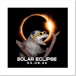 Shadow Explorer: Opossum Watching the Solar Eclipse in Nature Posters and Art